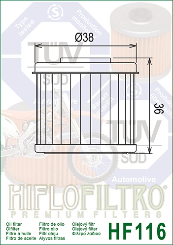 Filtr oleju Hiflofiltro HF116
