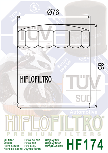 Filtr oleju Hiflofiltro HF174C