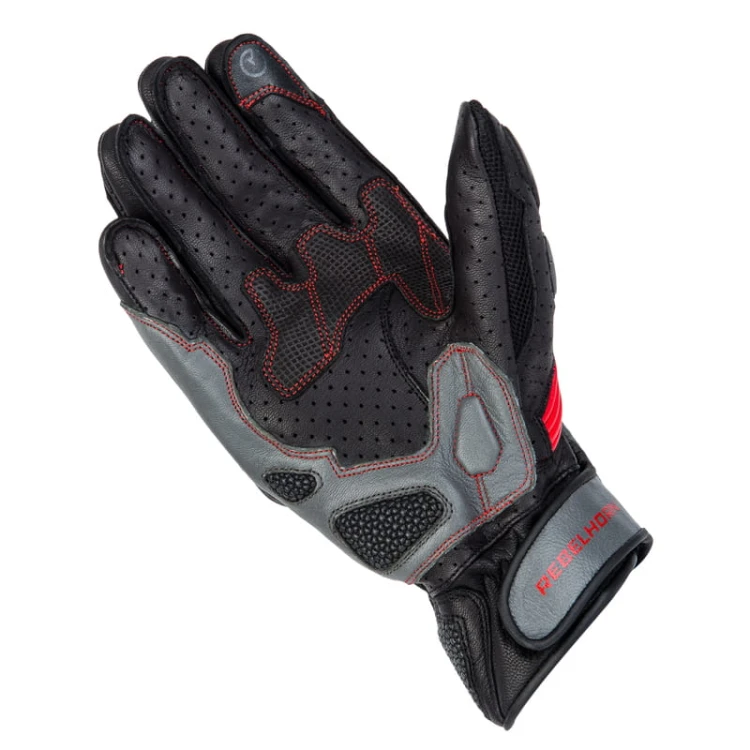 Rękawice moto Rebelhorn Flux II Black/Grey/Flo Red