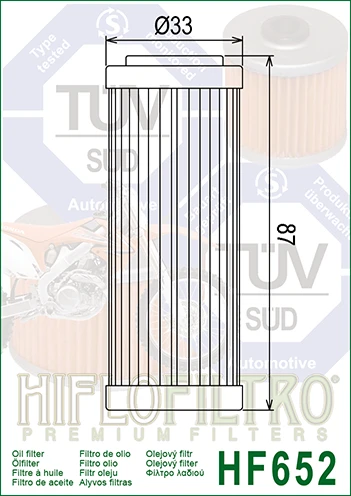Filtr oleju Hiflofiltro HF652