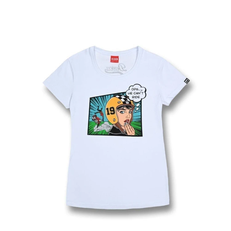 T-shirt damski DAVCA Ops He Can't Ride WHT.jpg