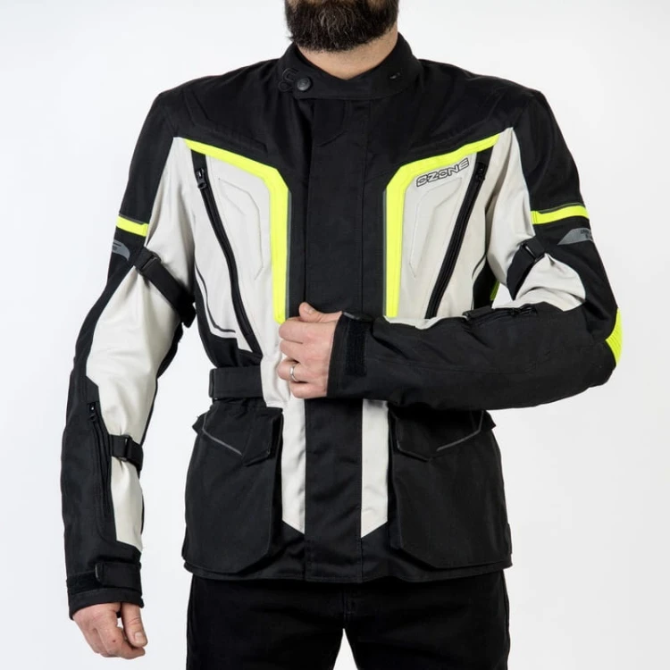 Kurtka Tekstylna Ozone Sahara Black-Grey-Fluo Yellow#2.jpg