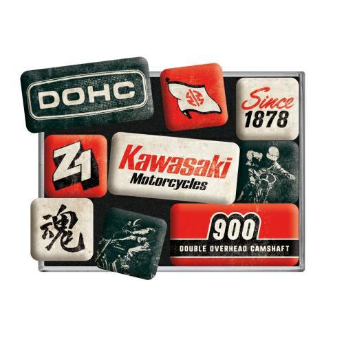 Magnesy Nostalgic-Art Kawasaki Motorcycle 9 szt.