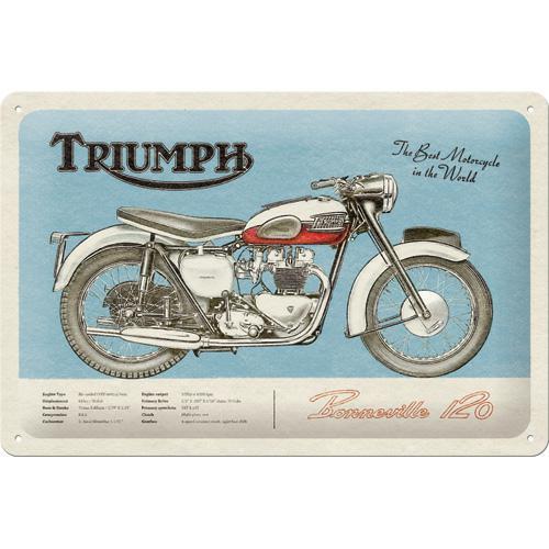 Plakat metalowy Nostalgic-Art Triumph Bonneville 20x30cm