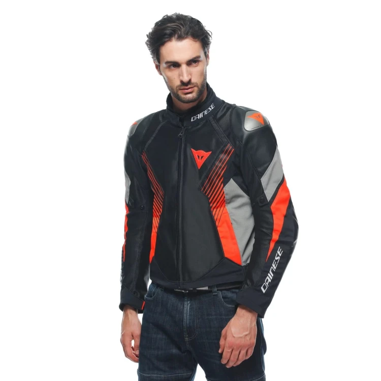 Kurtka skórzana na motocykl Dainese SUPER RIDER 2 Absolute Black/Red