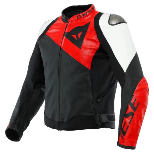 Kurtka motocyklowa Dainese SPORTIVA Black/White/Lava Red