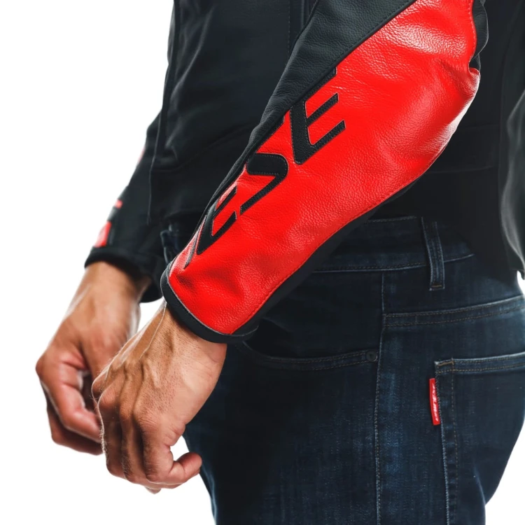 Kurtka motocyklowa Dainese SPORTIVA Black/White/Lava Red