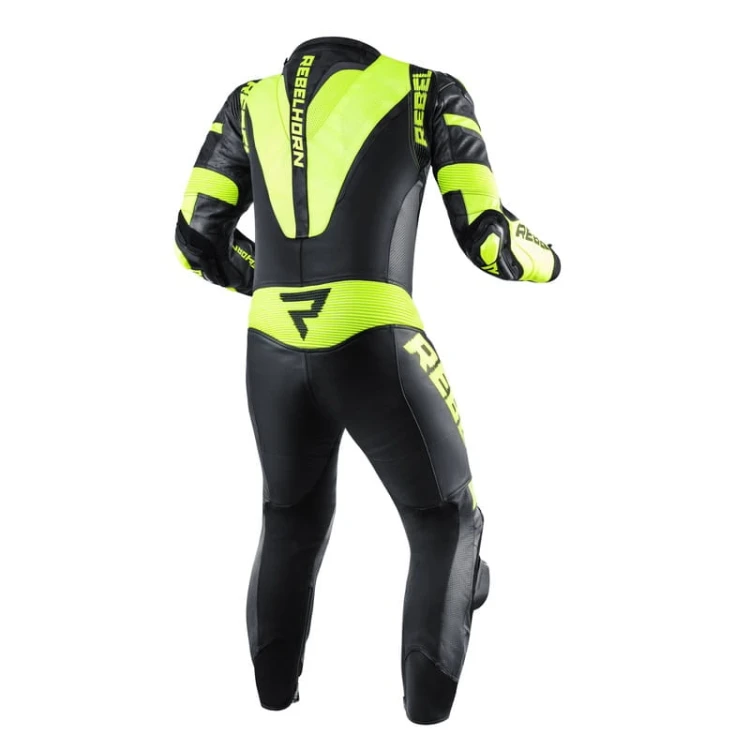 Kombinezon Skórzany Rebelhorn Rebel Black-Flo Yellow #1.jpg