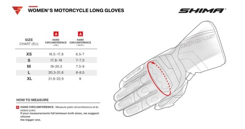 Rękawice Shima GT-2 LADY #Rozm.jpg