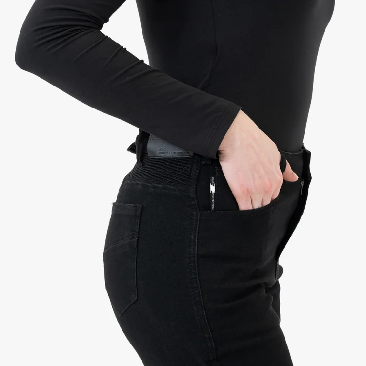 Jeansy Motocyklowe Damskie Shima Flexx Black