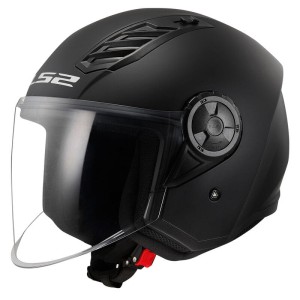 LS2 OF616 AIRFLOW II SOLID MATT BLACK - 06 KASK MOTOCYKLOWY OTWARTY JET 