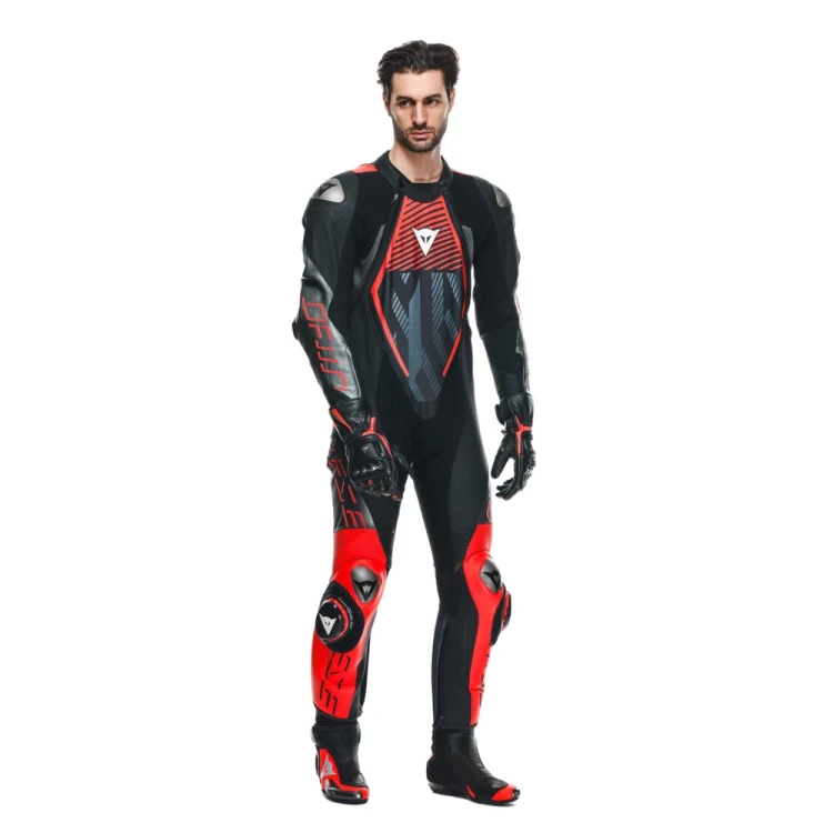 Kombinezon Dainese Audax D-Zip 1PC BLACK RED-FLUO ANTHRACITE 5.webp