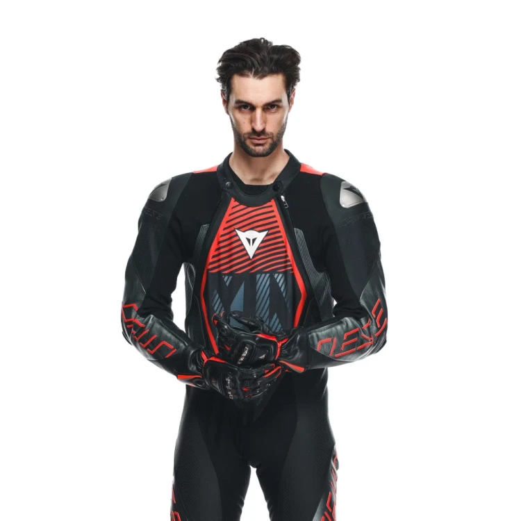 Kombinezon Dainese Audax D-Zip 1PC BLACK RED-FLUO ANTHRACITE 6.webp