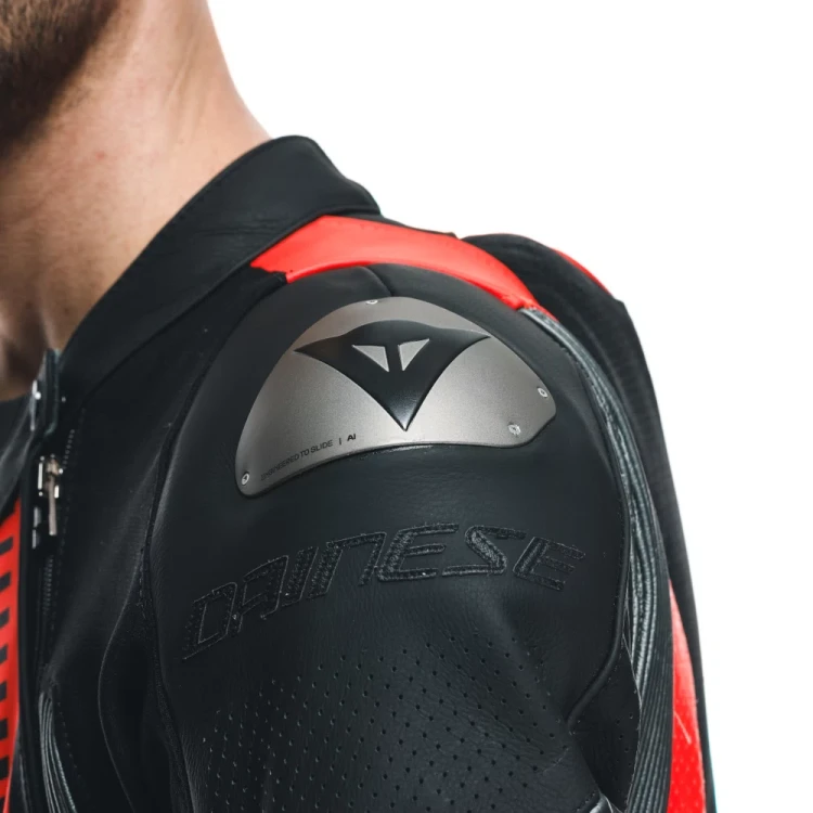 Kombinezon Dainese Audax D-Zip 1PC BLACK RED-FLUO ANTHRACITE 9.webp
