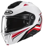 HJC I91 TRICUS WHITE RED KASK MOTOCYKLOWY SZCZĘKOWY BIAŁY 