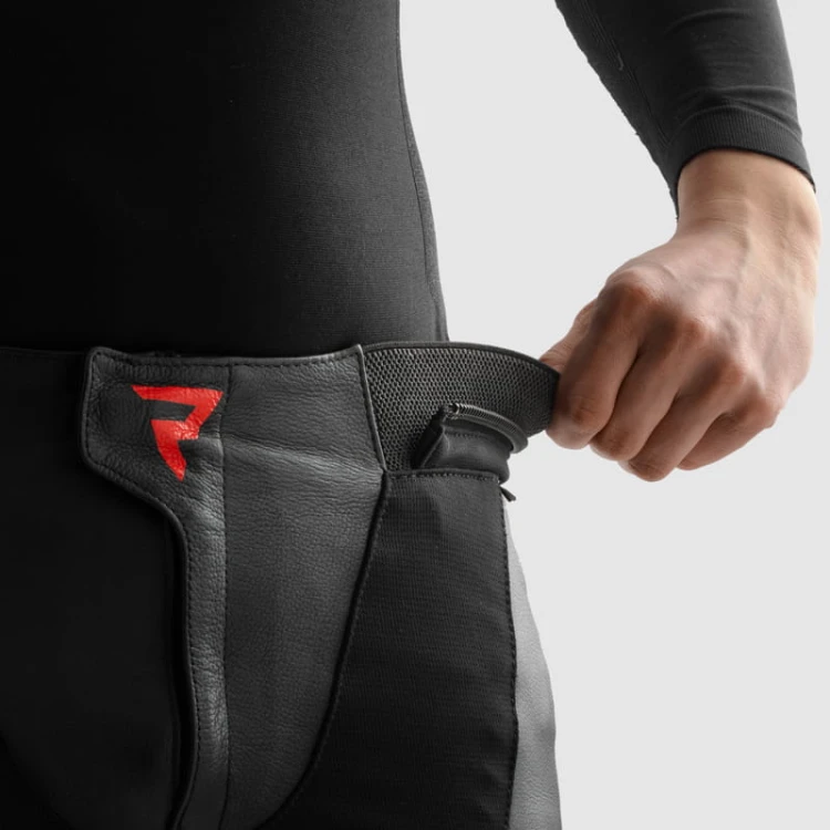 REBELHORN INFERNO RED FLUO SPODNIE MOTOCYKLOWE SKÓRZANE  10.jpg