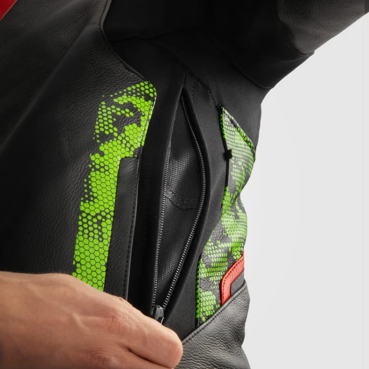 KURTKA SKÓRZANA REBELHORN VELOCE CAMO BLACK GREEN FLUO RED  3.jpg