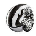 HJC V31 FLAME WHITE BLACK KASK MOTOCYKLOWY OTWARTY JET