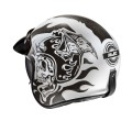 HJC V31 FLAME WHITE BLACK KASK MOTOCYKLOWY OTWARTY JET