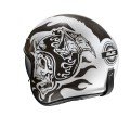 HJC V31 FLAME WHITE BLACK KASK MOTOCYKLOWY OTWARTY JET
