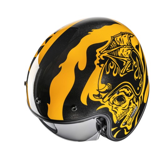 HJC V31 FLAME YELLOW BLACK KASK MOTOCYKLOWY OTWARTY JET