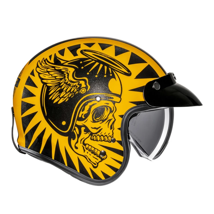 HJC V31 FLAME YELLOW BLACK KASK MOTOCYKLOWY OTWARTY JET