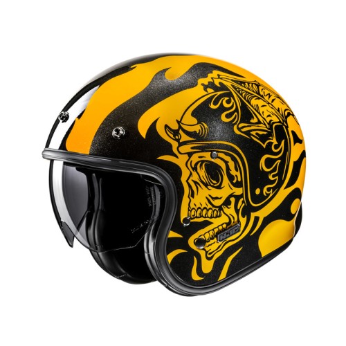 HJC V31 FLAME YELLOW BLACK KASK MOTOCYKLOWY OTWARTY JET