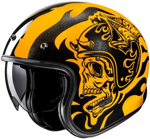 HJC V31 FLAME YELLOW BLACK KASK MOTOCYKLOWY OTWARTY JET