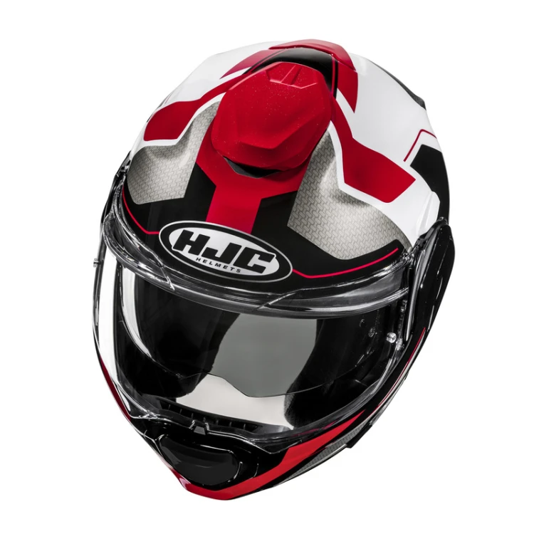 HJC F100 BIOS RED BLACK KASK MOTOCYKLOWY SZCZĘKOWY