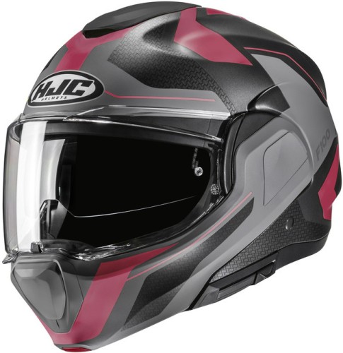 HJC F100 BIOS PINK GREY KASK MOTOCYKLOWY SZCZĘKOWY