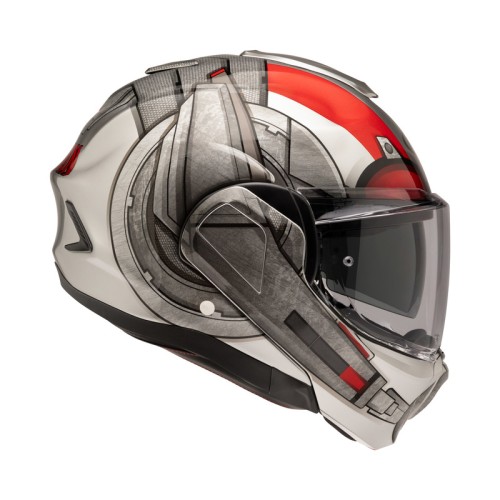 HJC F100 ANT-MAN MARVEL SILVER RED KASK MOTOCYKLOWY SZCZĘKOWY