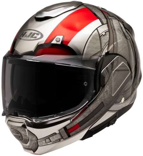 HJC F100 ANT-MAN MARVEL SILVER RED KASK MOTOCYKLOWY SZCZĘKOWY