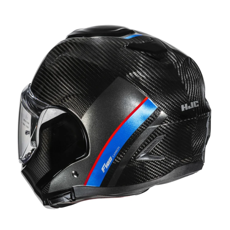 HJC F100 CARBON STAN BLACK BLUE KASK MOTOCYKLOWY SZCZĘKOWY
