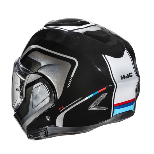 HJC F100 REFF BLACK WHITE KASK MOTOCYKLOWY SZCZĘKOWY