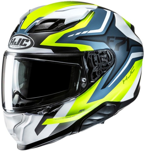 HJC F71 FES YELLOW BLUE KASK MOTOCYKLOWY INTEGRALNY