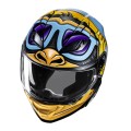 HJC F71 MONKEY DJ BLUE ORANGE KASK MOTOCYKLOWY INTEGRALNY