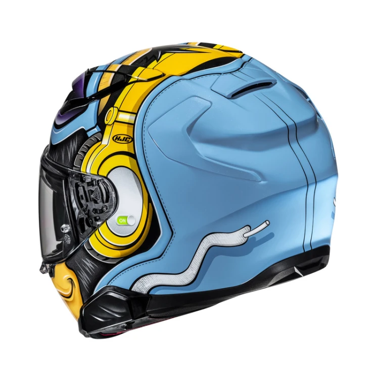 HJC F71 MONKEY DJ BLUE ORANGE KASK MOTOCYKLOWY INTEGRALNY