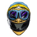 HJC F71 MONKEY DJ BLUE ORANGE KASK MOTOCYKLOWY INTEGRALNY