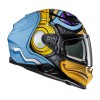 HJC F71 MONKEY DJ BLUE ORANGE KASK MOTOCYKLOWY INTEGRALNY