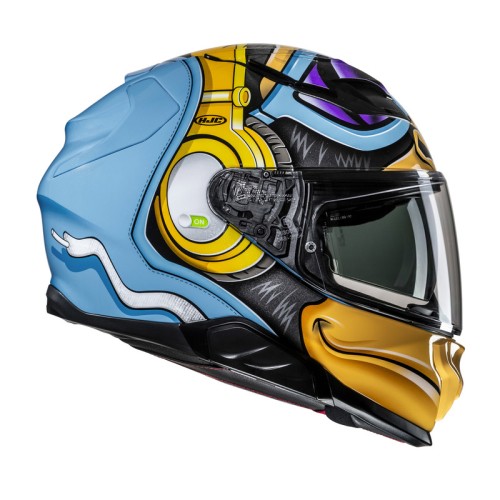 HJC F71 MONKEY DJ BLUE ORANGE KASK MOTOCYKLOWY INTEGRALNY