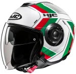 HJC I40N VELU WHITE GREEN KASK MOTOCYKLOWY OTWARTY 