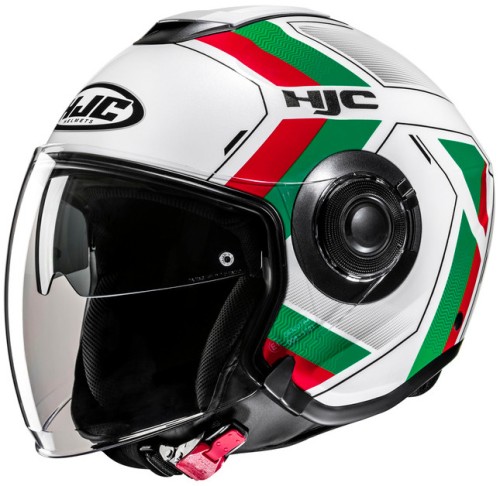 HJC I40N VELU WHITE GREEN KASK MOTOCYKLOWY OTWARTY