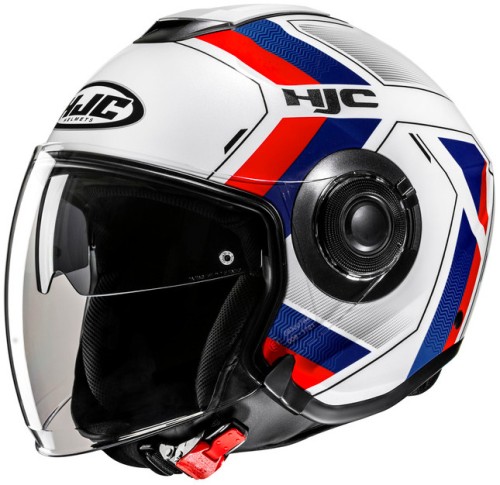 HJC I40N VELU WHITE RED KASK MOTOCYKLOWY OTWARTY