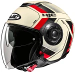 HJC I40N VELU BEIGE RED KASK MOTOCYKLOWY OTWARTY 