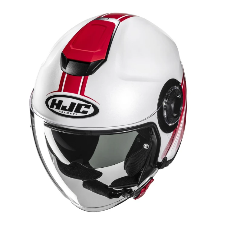 HJC I40N VISION WHITE RED KASK MOTOCYKLOWY OTWARTY
