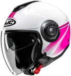 HJC I40N VISION WHITE PINK KASK MOTOCYKLOWY OTWARTY 