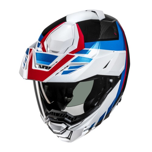 HJC I80 IMES WHITE BLUE KASK MOTOCYKLOWY SZCZĘKOWY