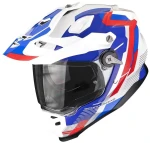 SCORPION ADF-9000 AIR PATROL WHITE BLUE RED KASK MOTOCYKLOWY INTEGRALNY 