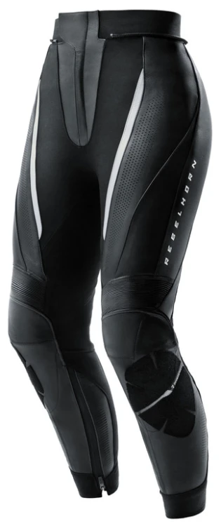 REBELHORN DIVA BLACK WHITE SPODNIE MOTOCYKLOWE SKÓRZANE DAMSKIE.jpg