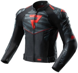 REBELHORN VANDAL II FLUO RED KURTKA MOTOCYKLOWA SKÓRZANA 